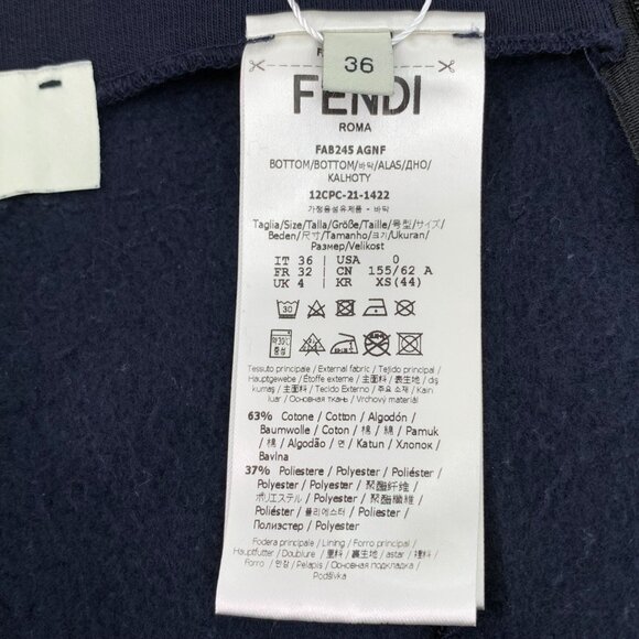 Fendi Dark Blue Side Logo Striped Fitted Casual Trousers Size XS - Picture 3 of 7